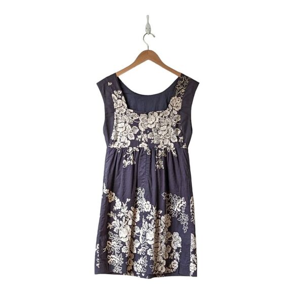 J. Crew Mirabel Embroidered Lined Sleeveless Dress sz 6 in Faded Black Sand - Picture 3 of 10